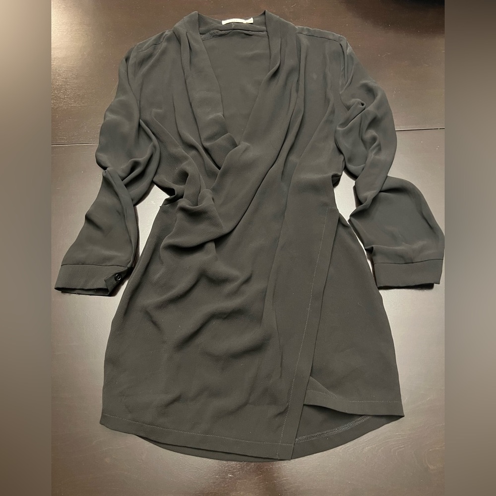 - Black wrap front tunic